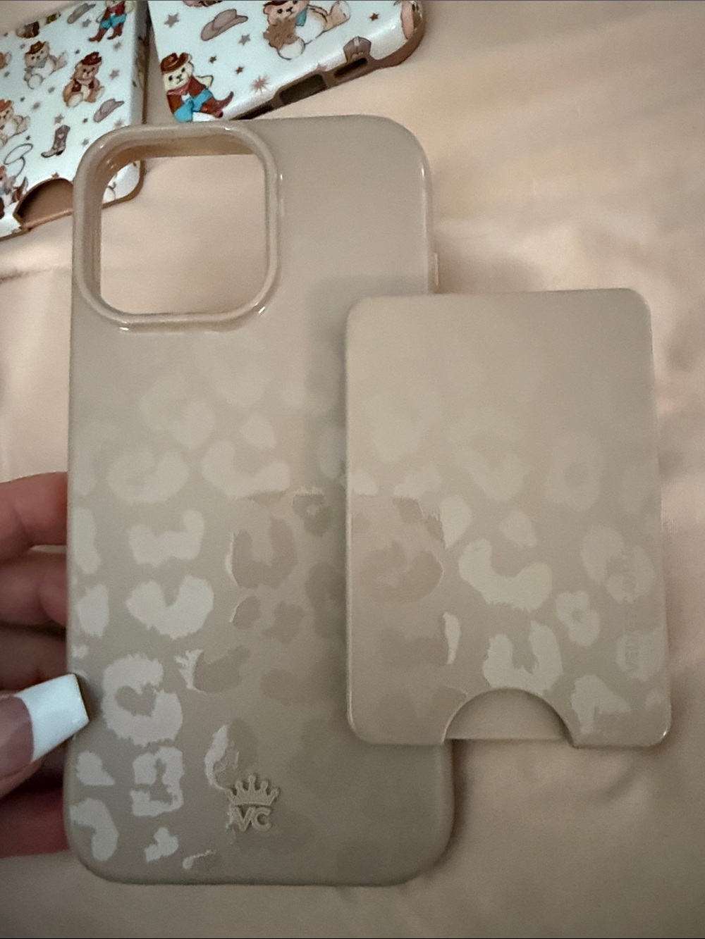 Velvet Caviar Beige Leopard Print 16 Pro Max IPhone Case with Card Holder